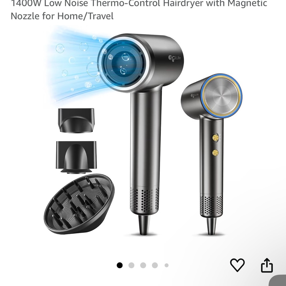NWT! Negative Ion Hair Dryer with Magnetic Nozzles